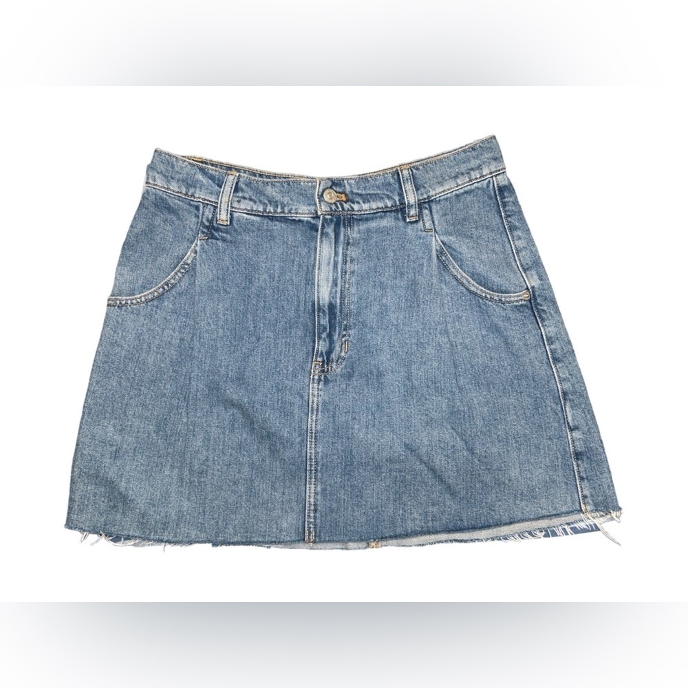 We The Free Light Blue Denim Mini Skirt